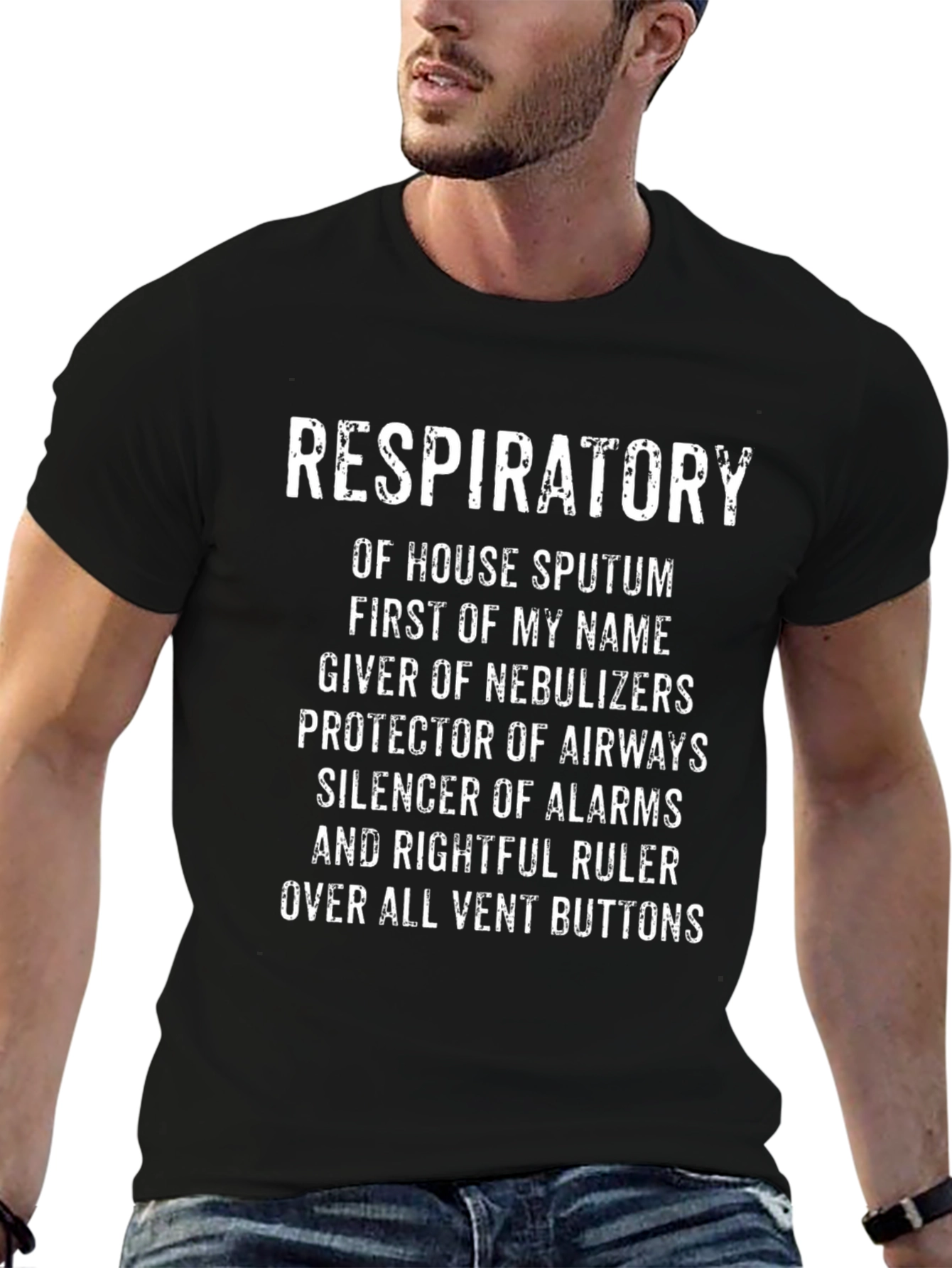 Respiratory Therapist T-Shirt: Vent Button Ruler