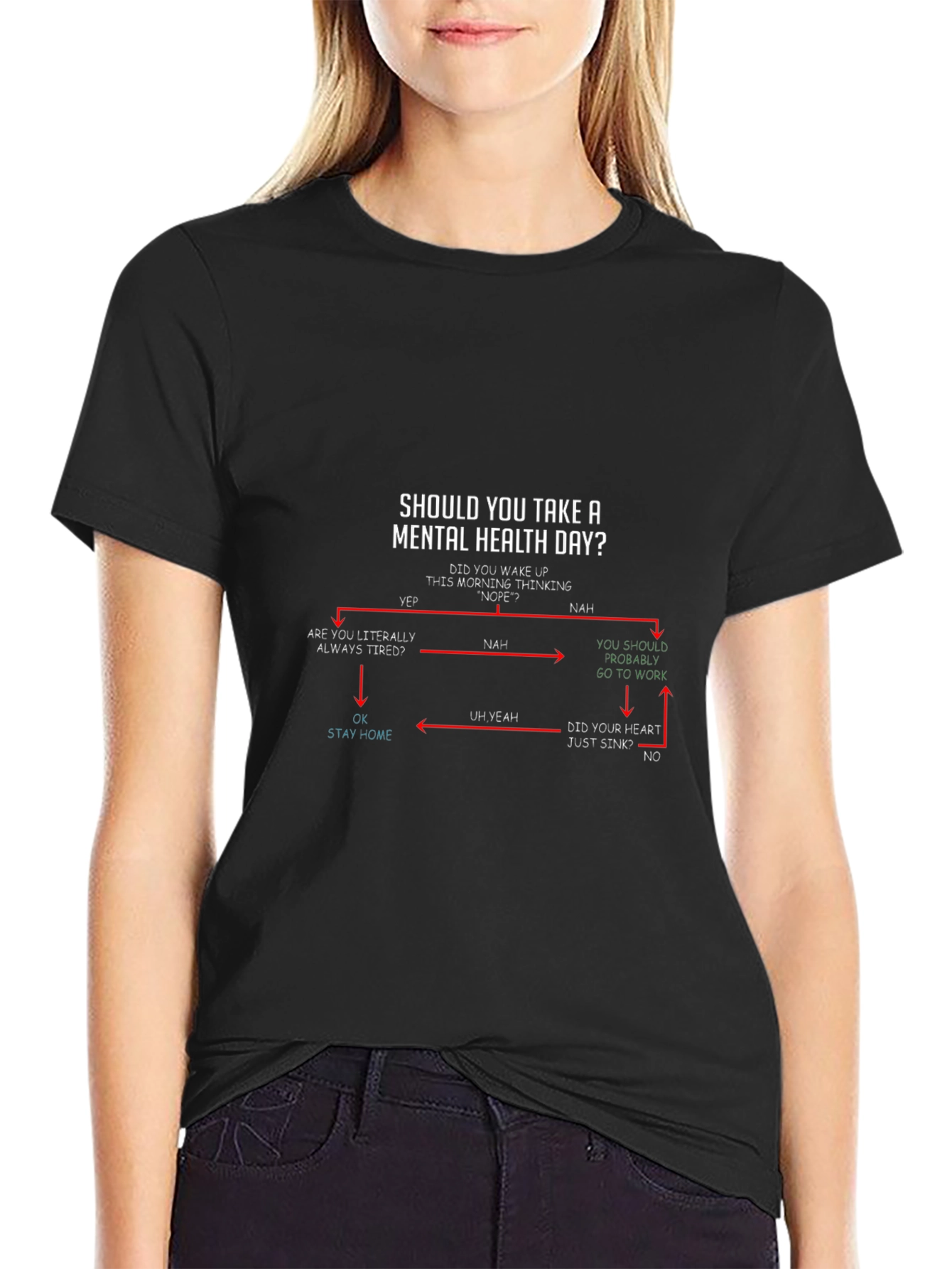 Mental Health Day Flowchart Graphic Tee