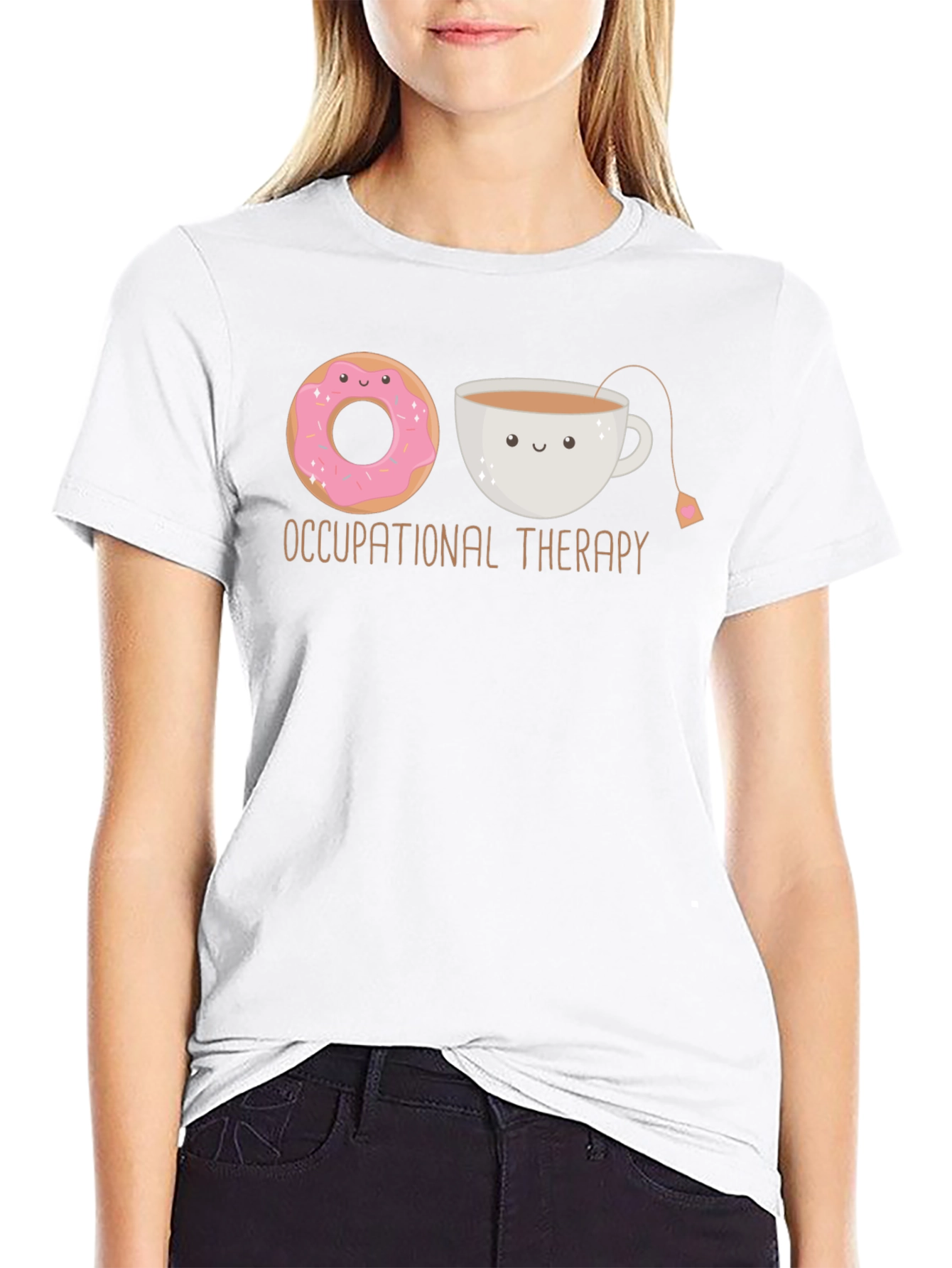 Occupational Therapy Donut & Tea Black T-Shirt