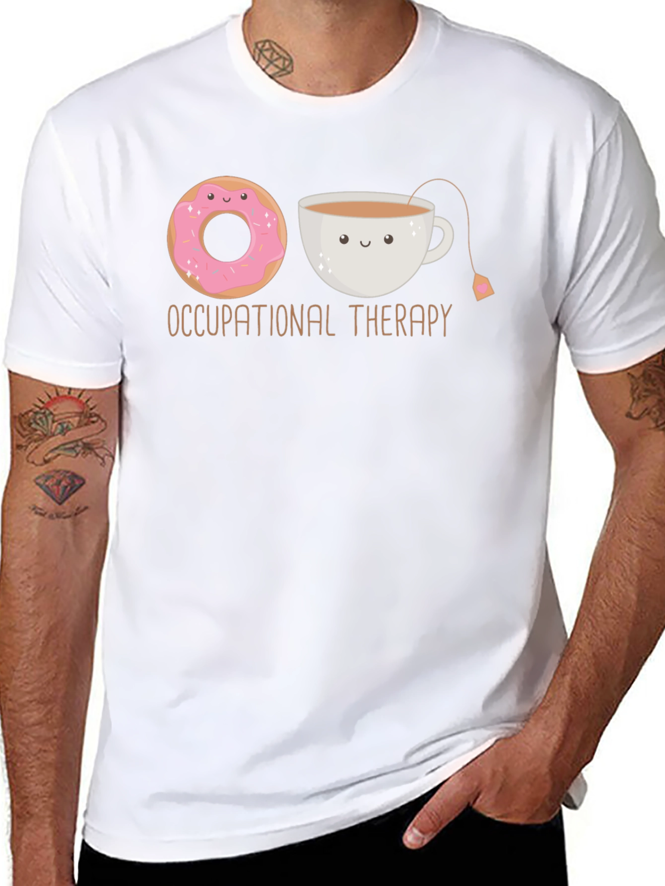 Occupational Therapy Donut & Tea Black T-Shirt