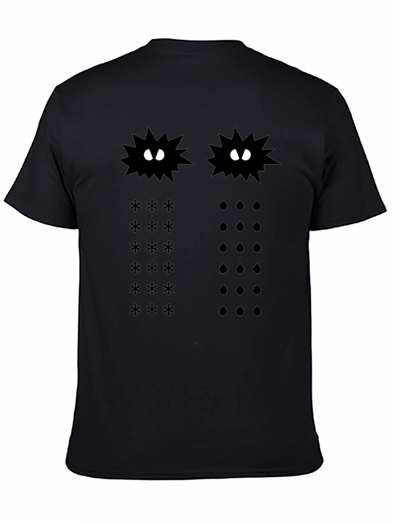 Funny Graphic T-Shirt: Spiky Creatures & Symbols