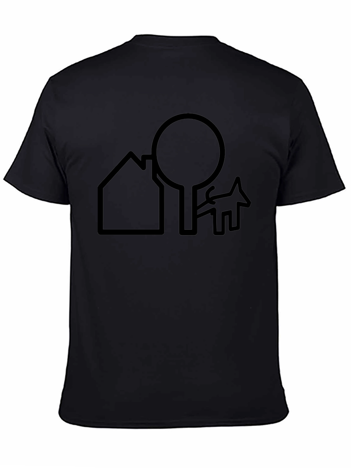 Abstract Home Tree and Dog Graphic T-Shirt