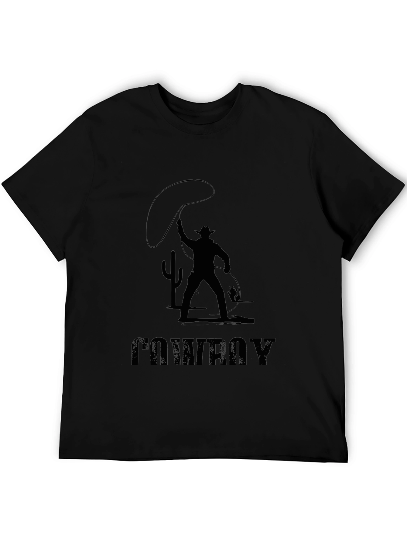 Cowboy Silhouette Graphic Tee - Black